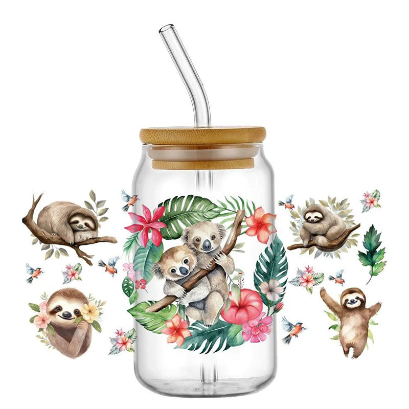 Cute Sloth Waterproof Transfer Stickers