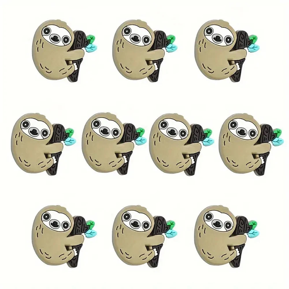 10/30/53 Piece Cute Sloth Silicone Bead Set To Make Keyrings