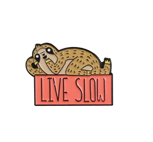 Cartoon Sloth Enamel Pin Badges