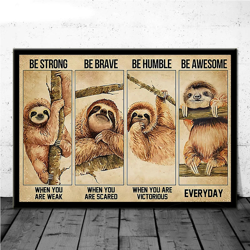Sloth Motivational Quote Poster