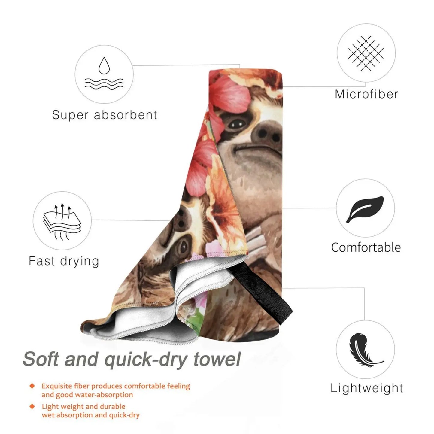 Watercolor Sloth Towel