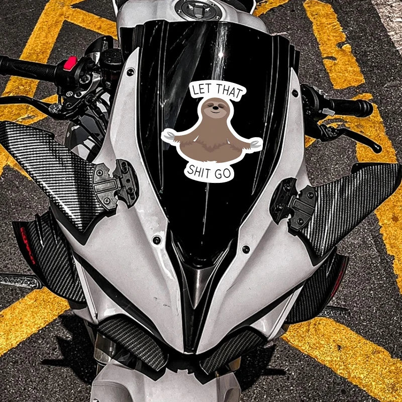 Let That Shit Go Sticker Meditating Sloth Sticker