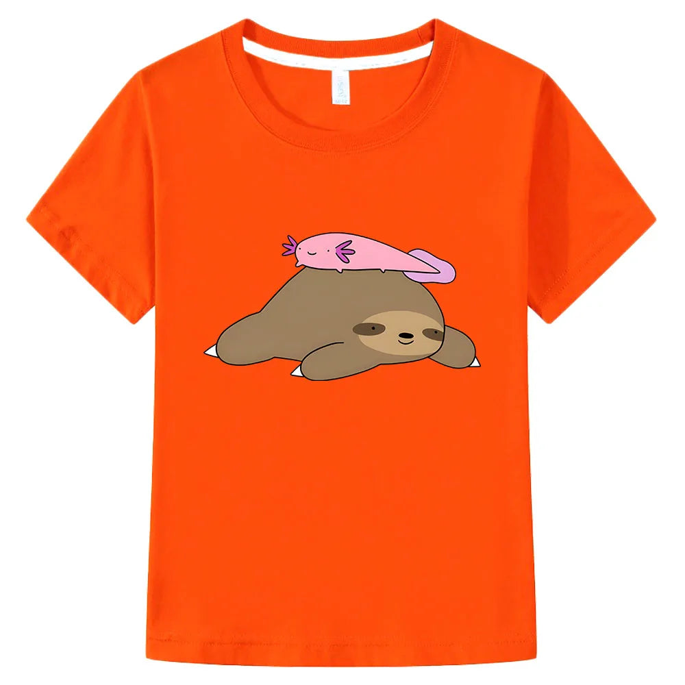 Sloth & Pink Axolotl T-Shirt