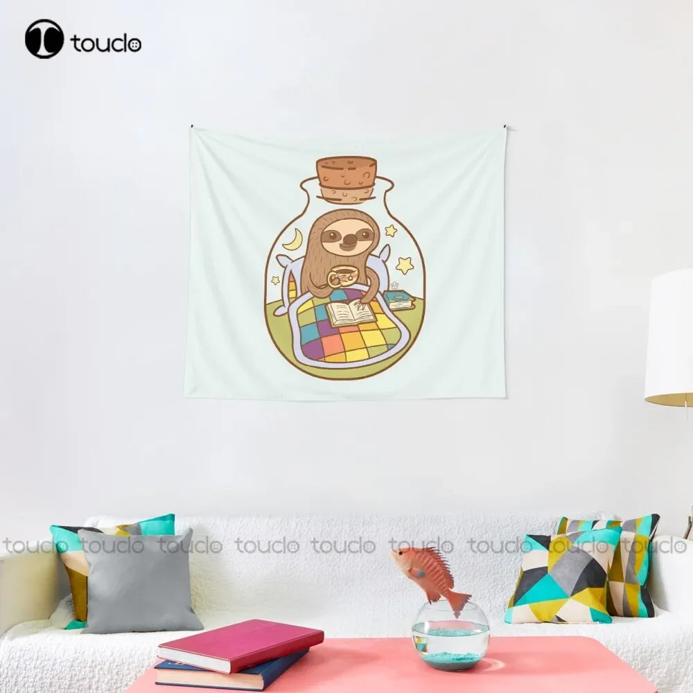 Sloth In A Bottle Wall Tapestry or Blanket
