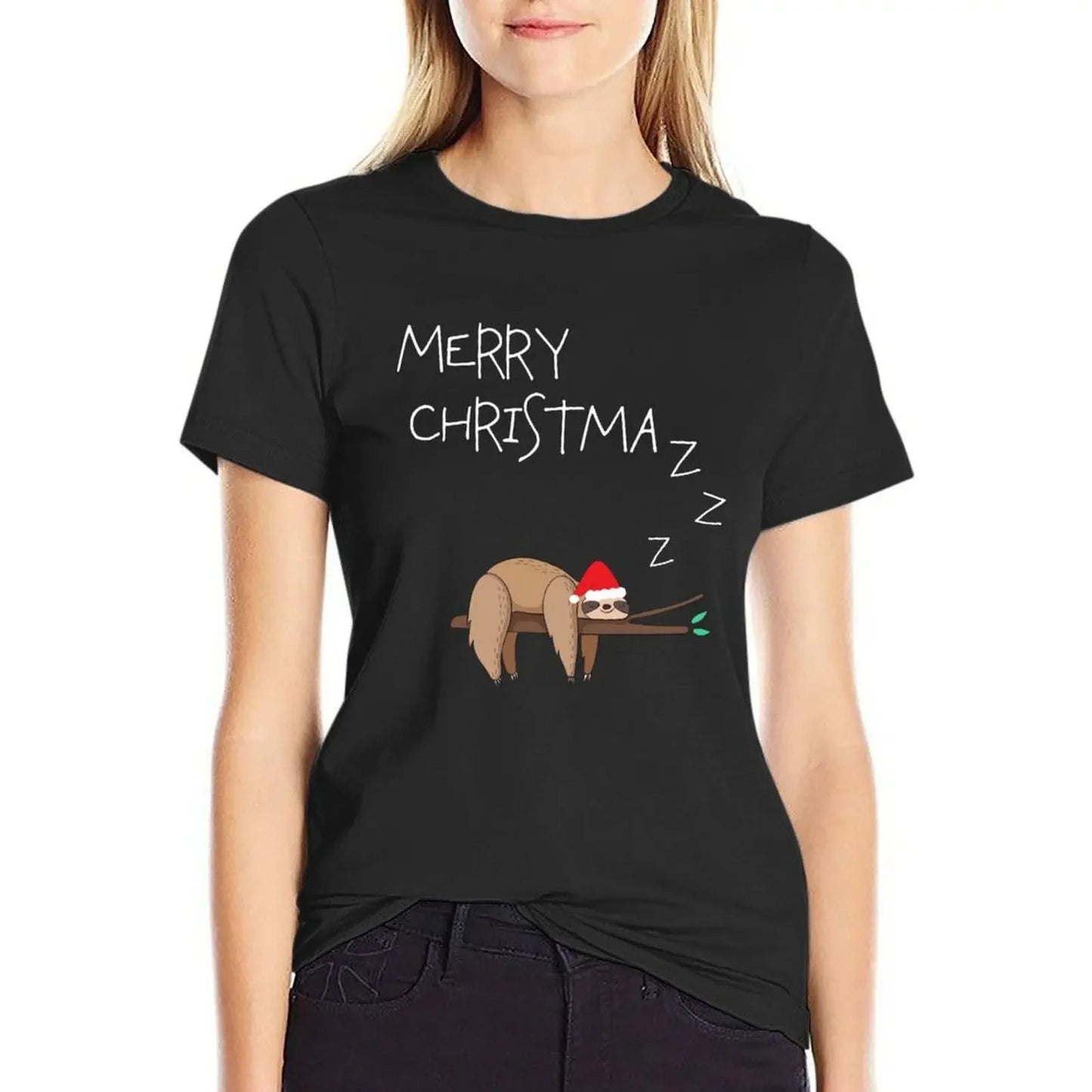 Merry Christmas Sleeping Sloth T-Shirt