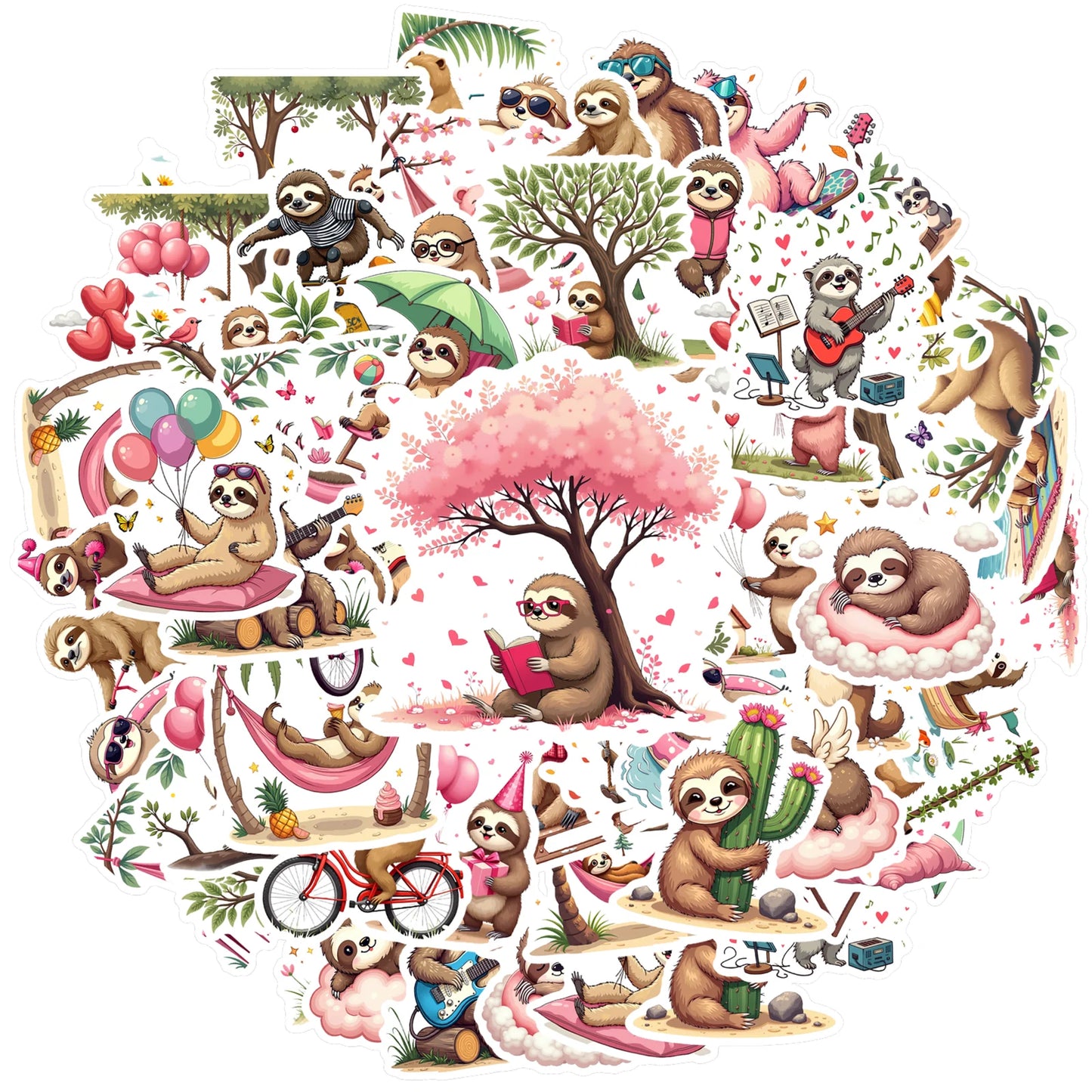 Playful Sloth Stickers