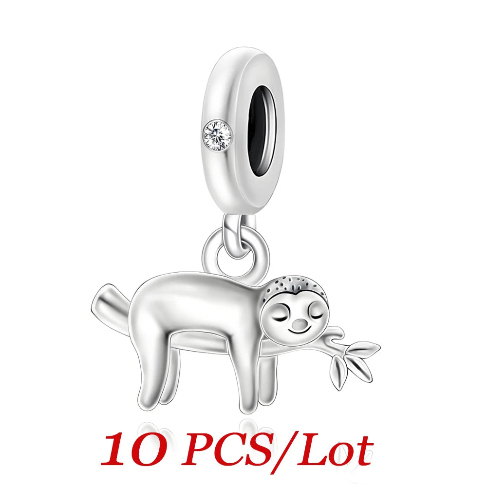 Hanging Sloth Bead Charms