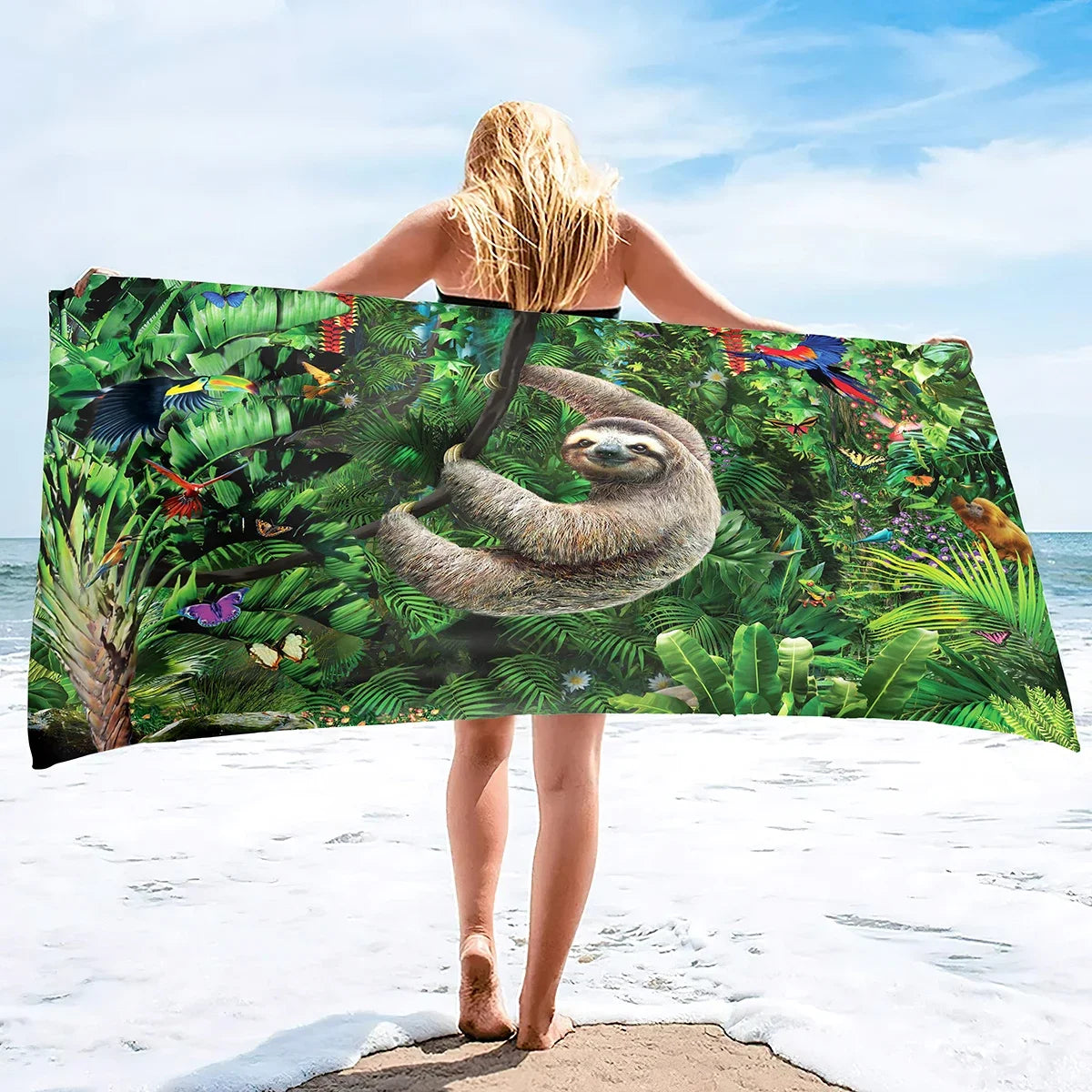 Jungle Hanging Sloth Towel