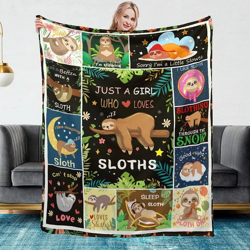 Just A Girl Who Loves Sloths Blanket