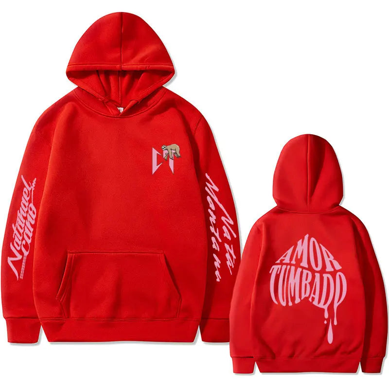 Singer Natanael Cano Amor Tumbado Sloth Print Hoodie