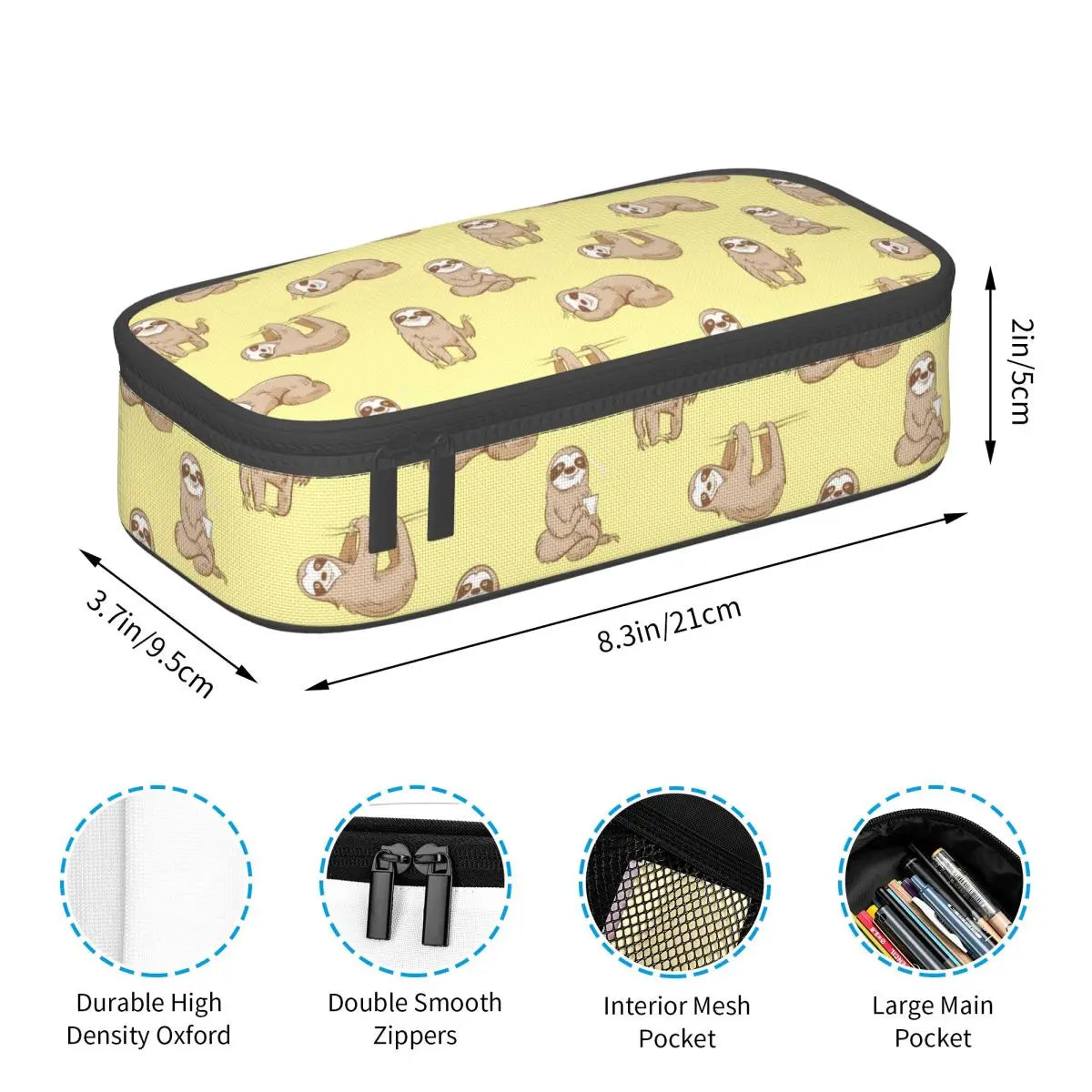 Sloth Pattern Pencil Case