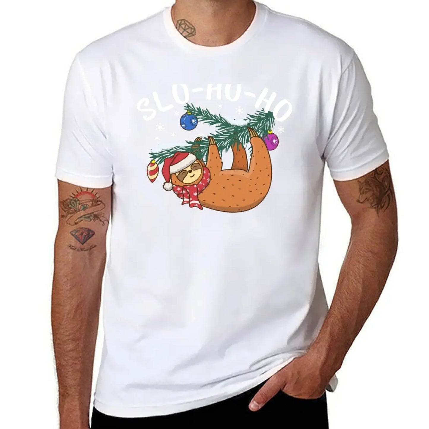 Slo-Ho-Ho Sloth Christmas T-Shirt