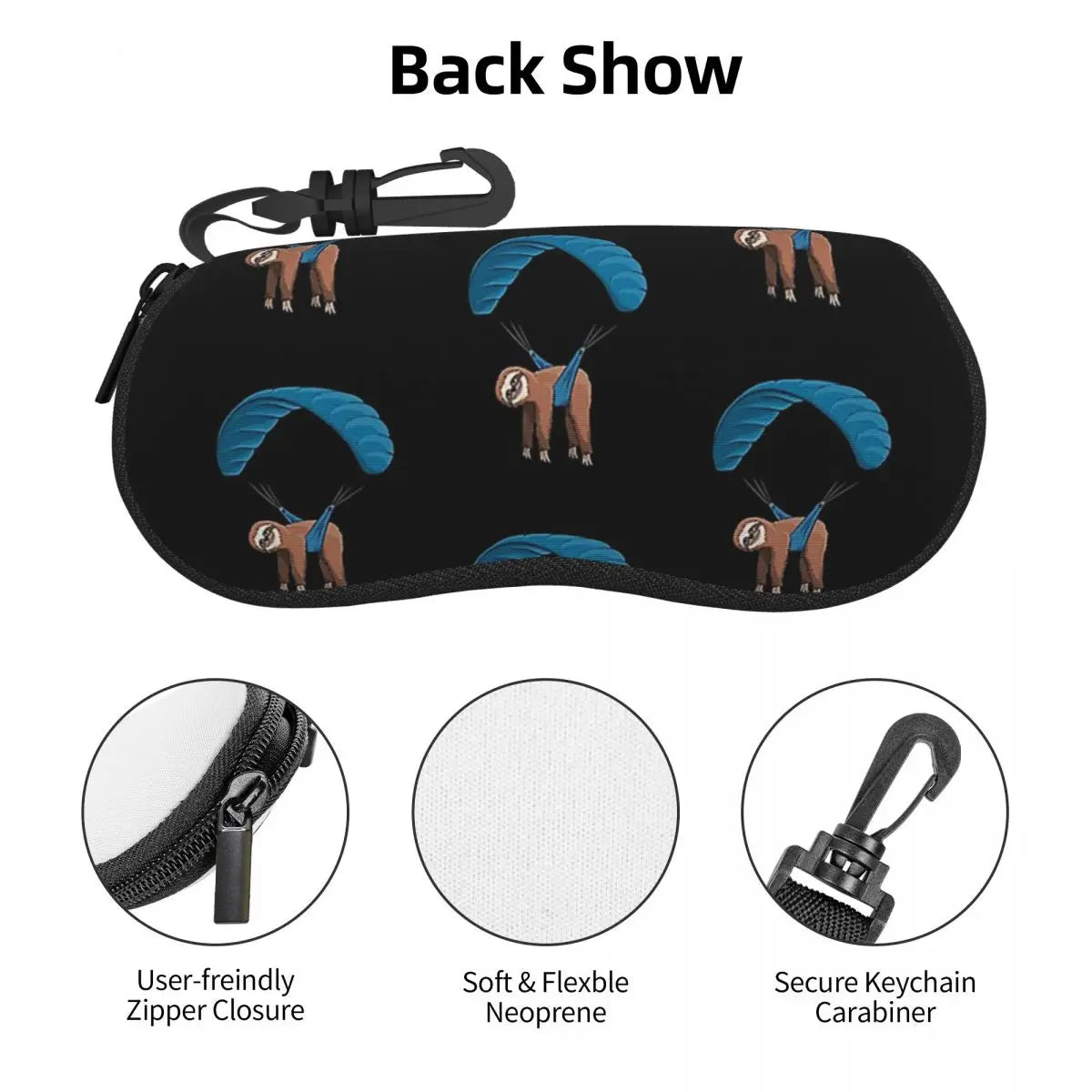 Paragliding Flying Sloth Glasses Case