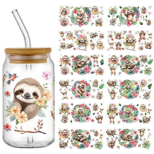 Cute Sloth Waterproof Transfer Stickers