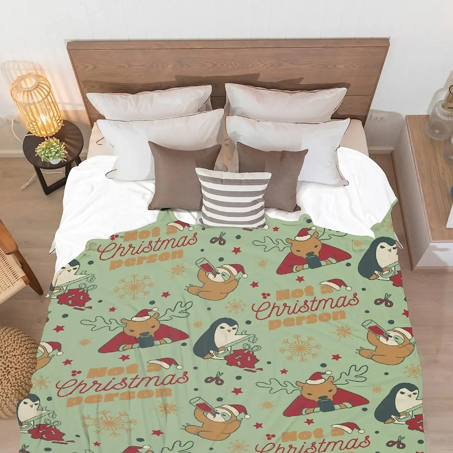 Christmas Sloth, Penguin & Reindeer Blanket