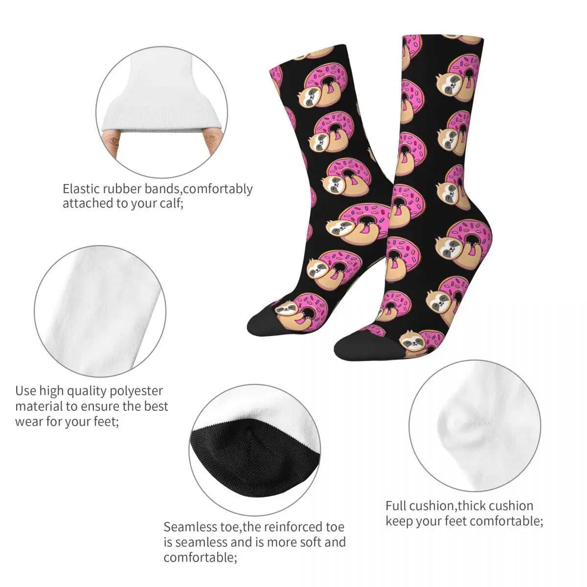 Donut Sloth Crew Sock