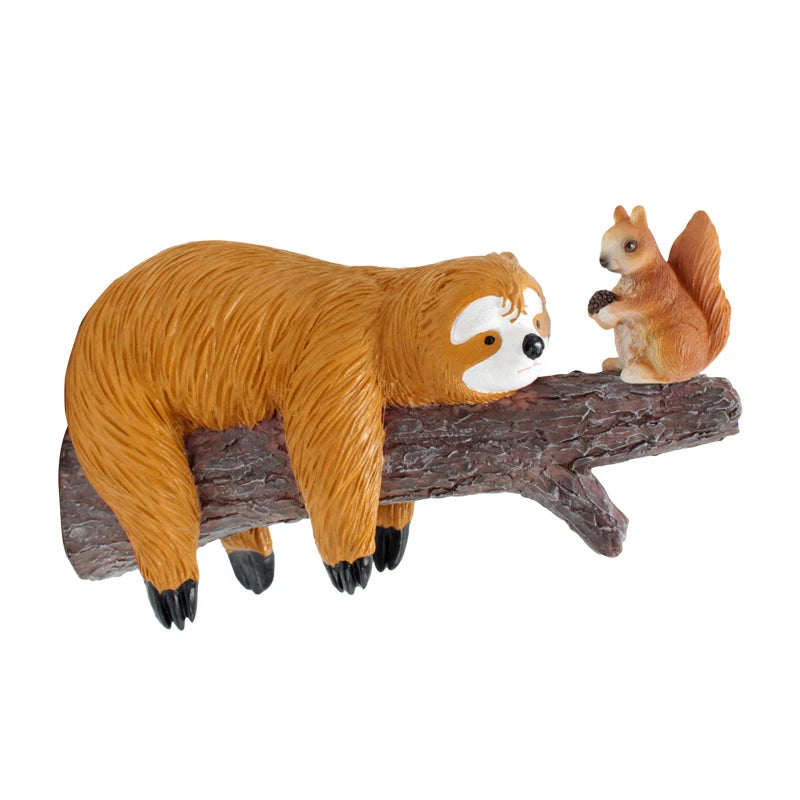 Resin Sloth & Squirrel Tree Hanging Decoration