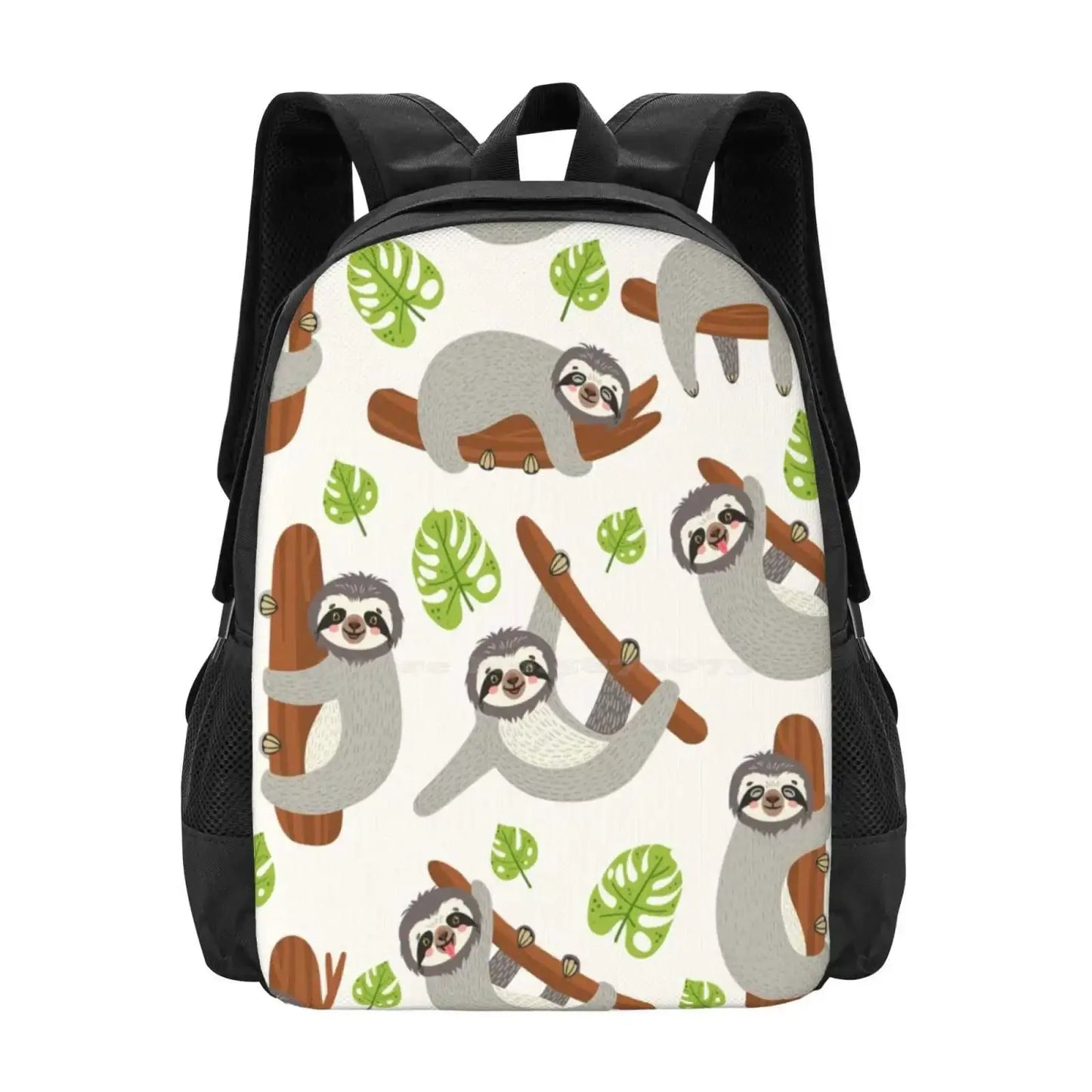 Cute Sloth & Leaves Backpack