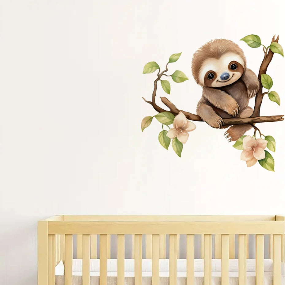 Sloth on a Tree Branch Wall Sticker