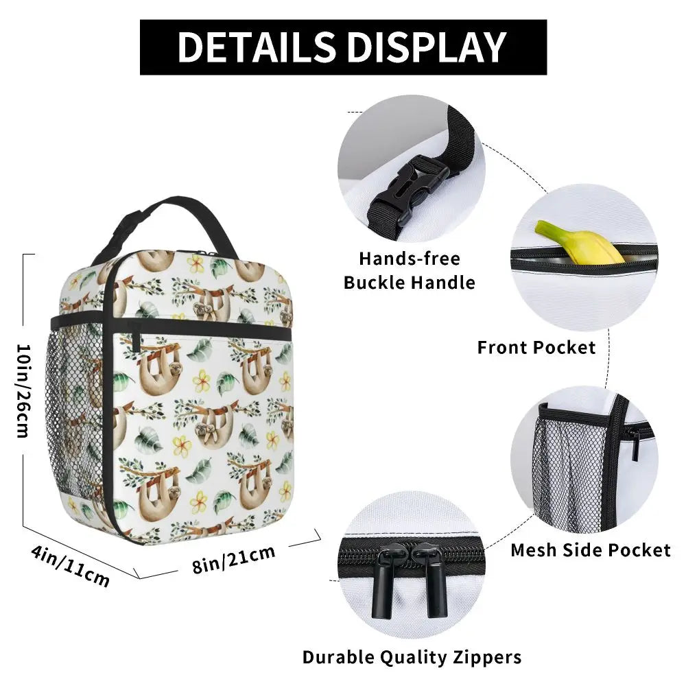Hanging Sloth Insulated Lunch Bag