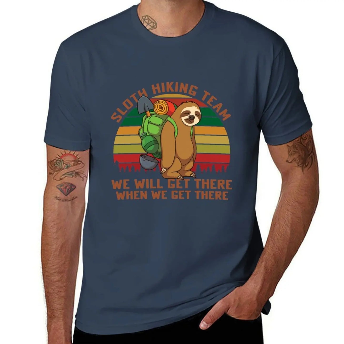Sloth Hiking Team We'll Get There When We Get There T-Shirt