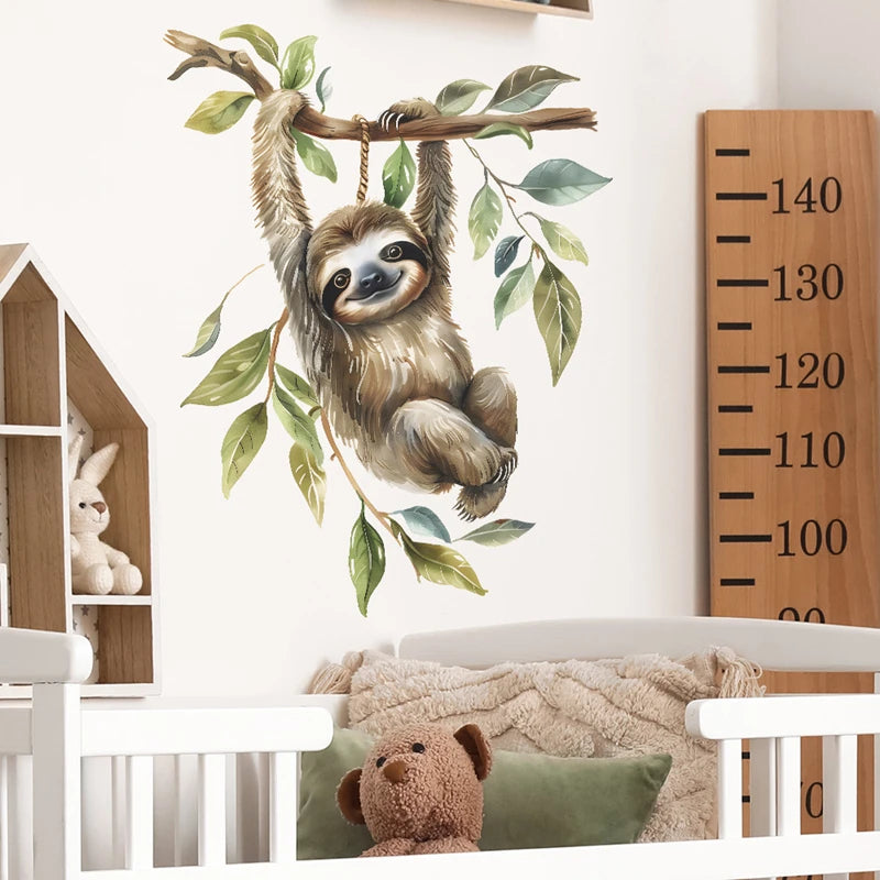 Sloth Climbs Tree Branch Wall Sticker
