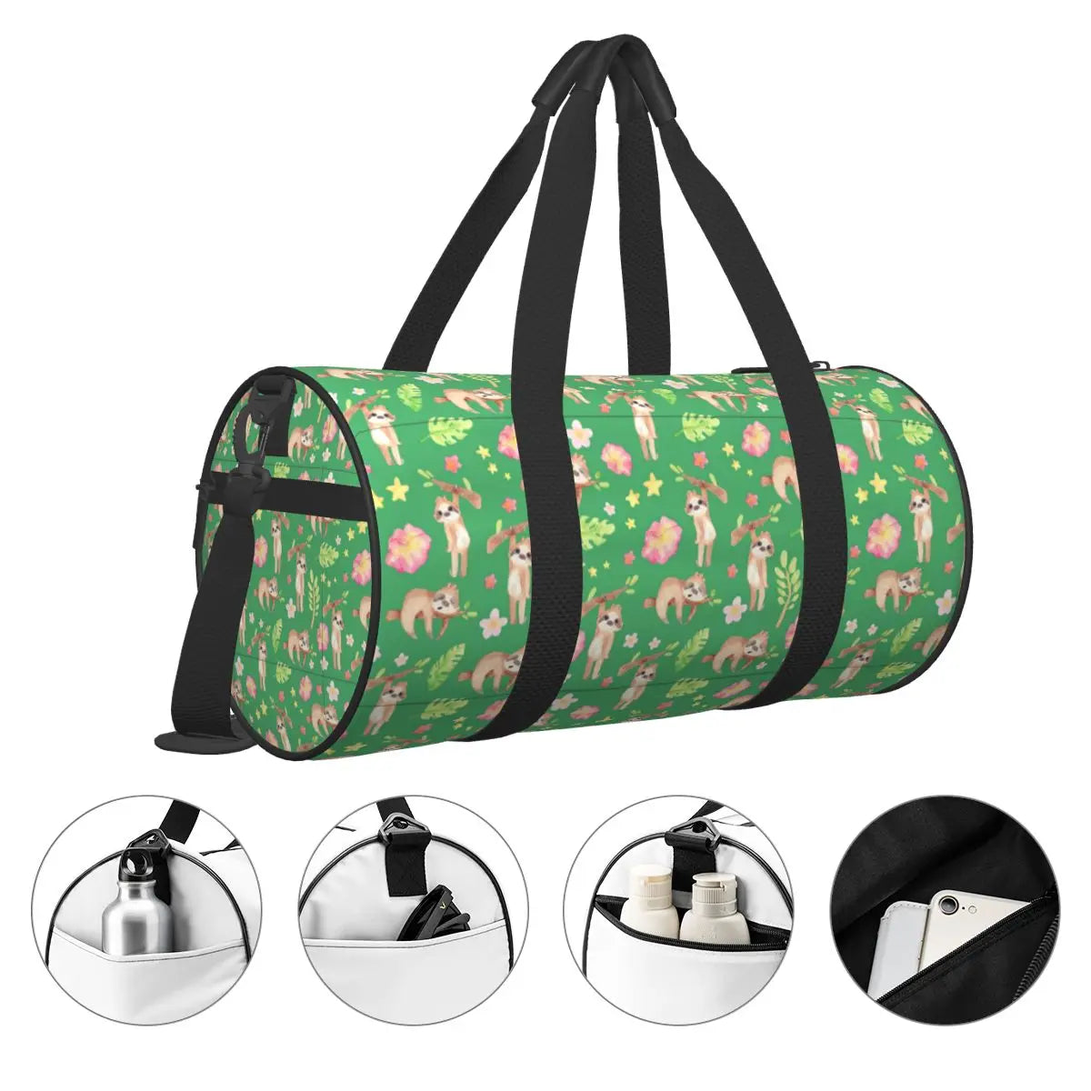 Sloth Green Sports Bag
