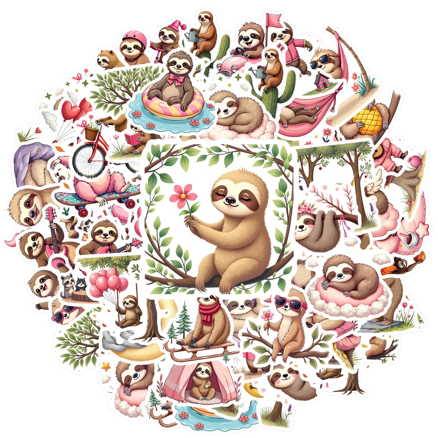 Playful Sloth Stickers
