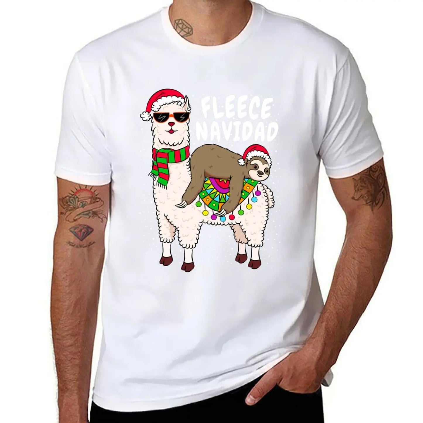 Sloth & Lama Festive T-Shirt
