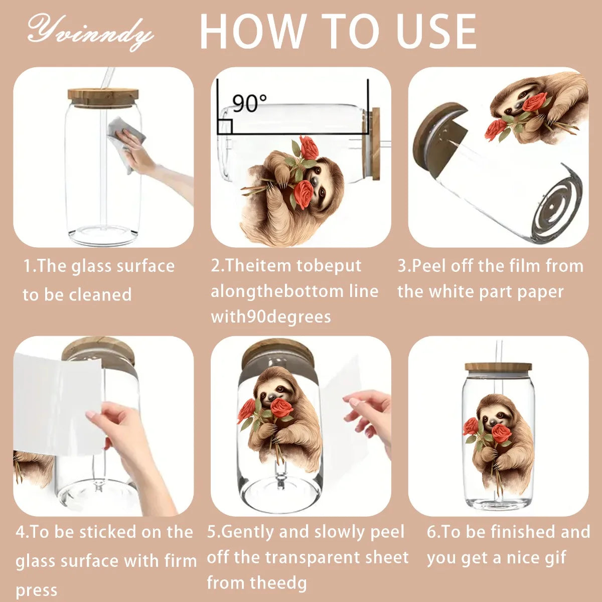 Valentine Sloth Transfer Stickers