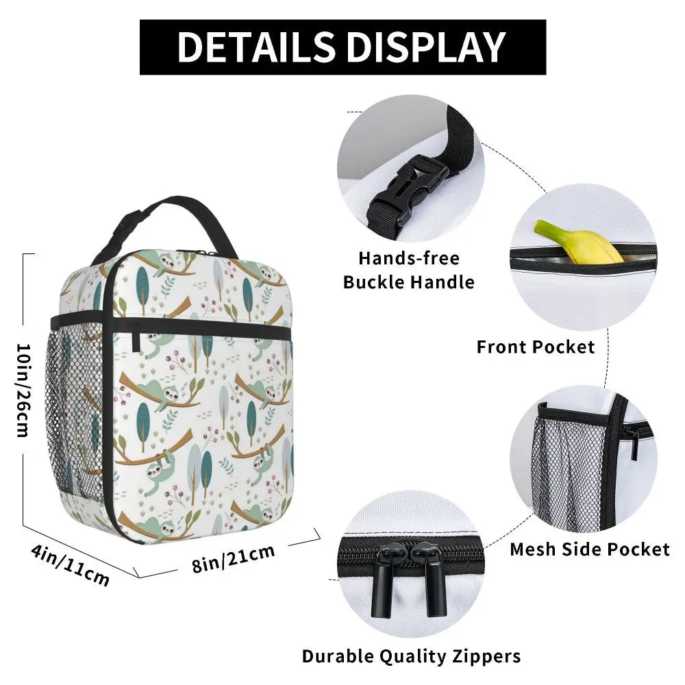Sleeping Sloth Insulated Lunch Bag