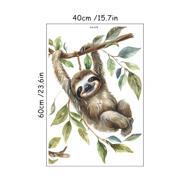 Sloth Climbs Tree Branch Wall Sticker