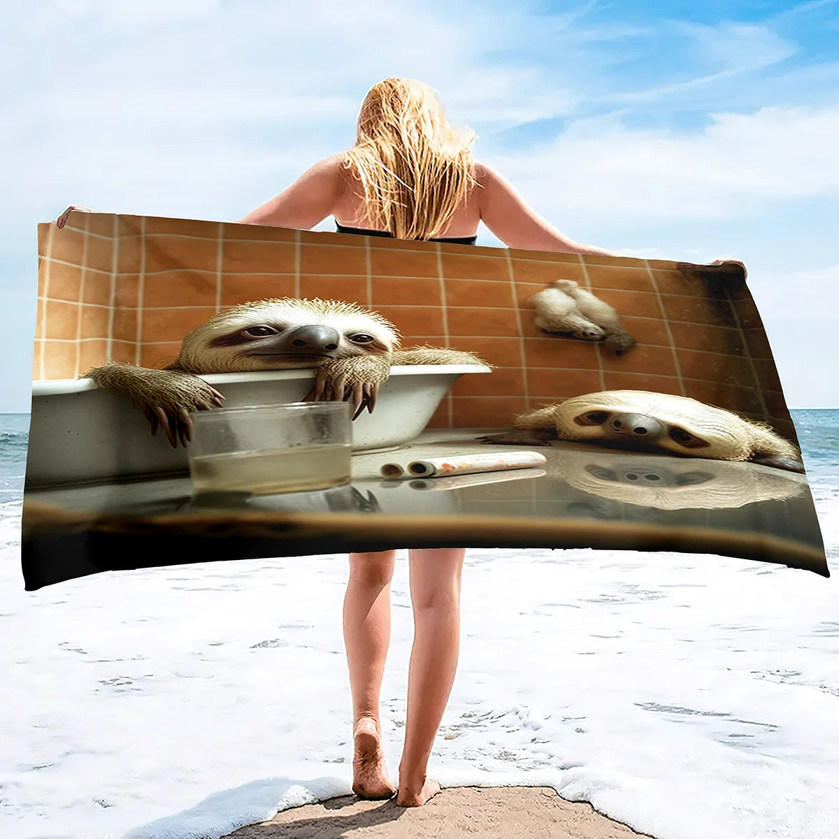 Bath Time Sloth Towel