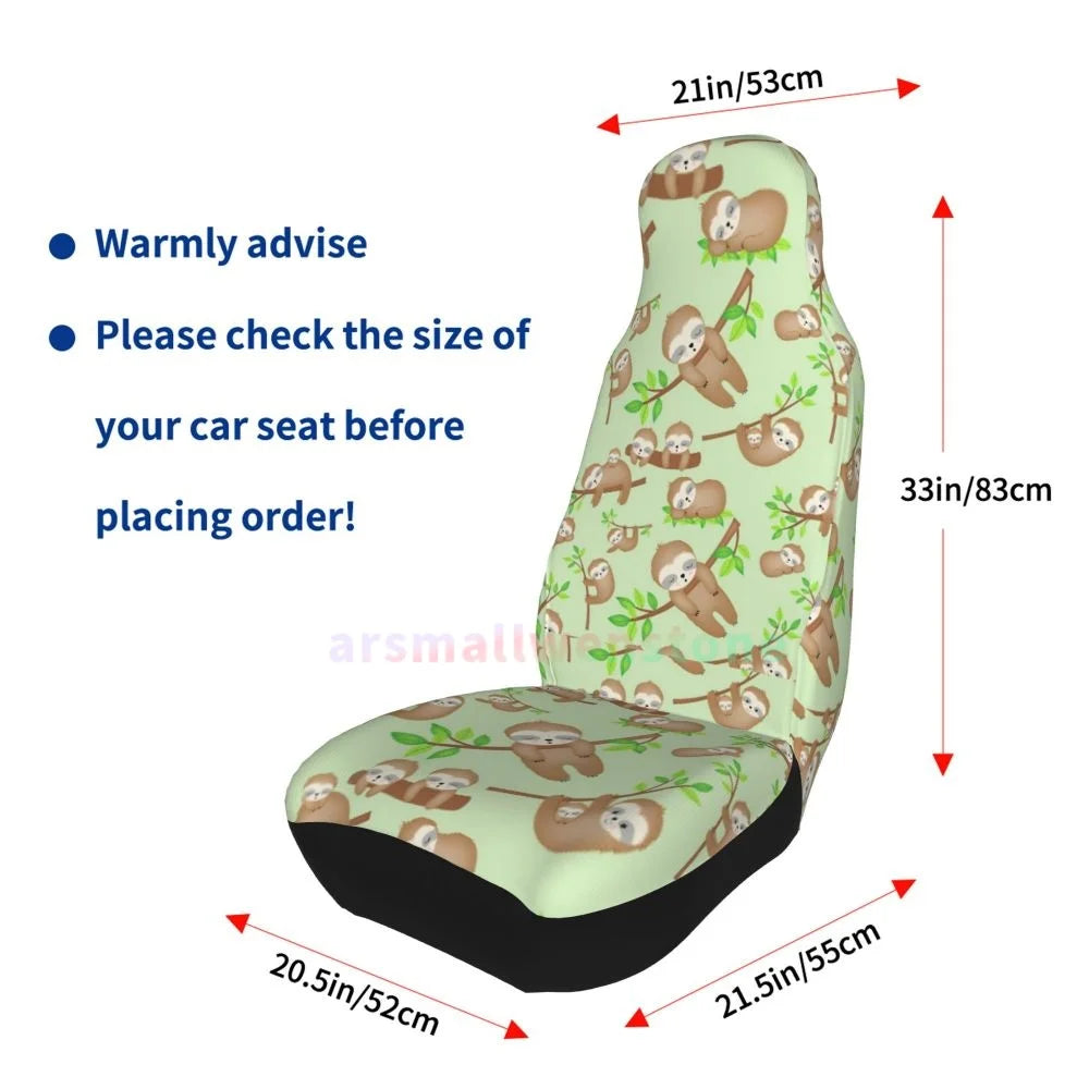 Sloth 2 Piece Car Seat Cover Set