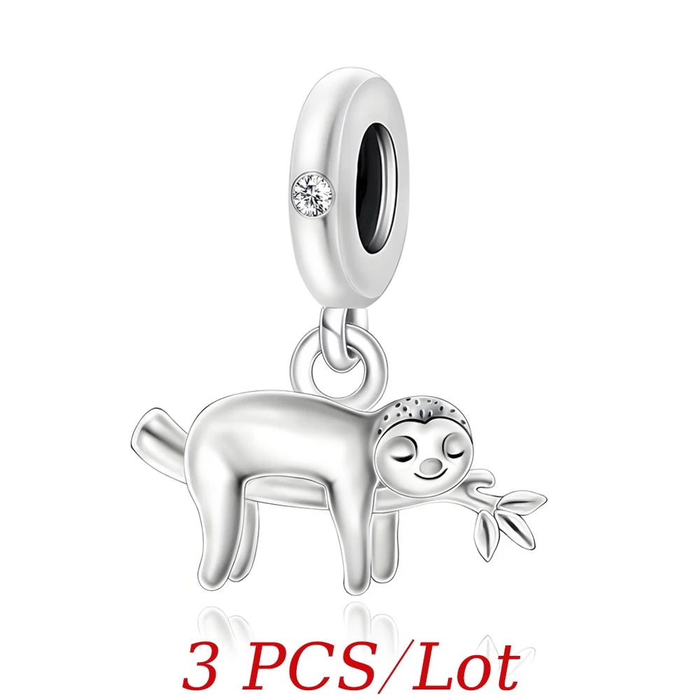 Hanging Sloth Bead Charms