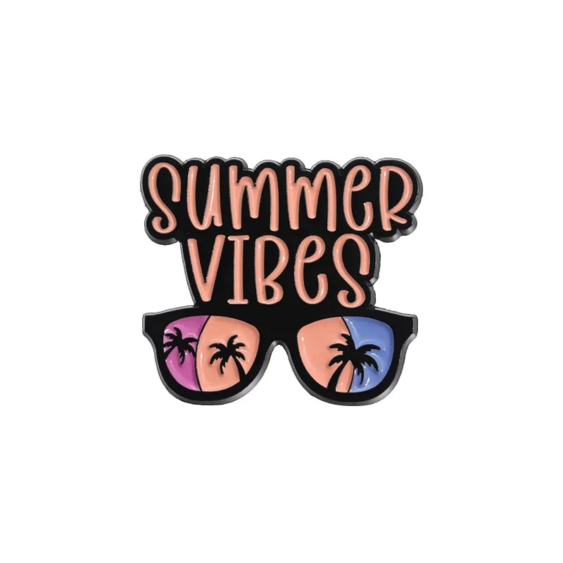 Summer Positive Vibes Sloth Enamel Pin Badges