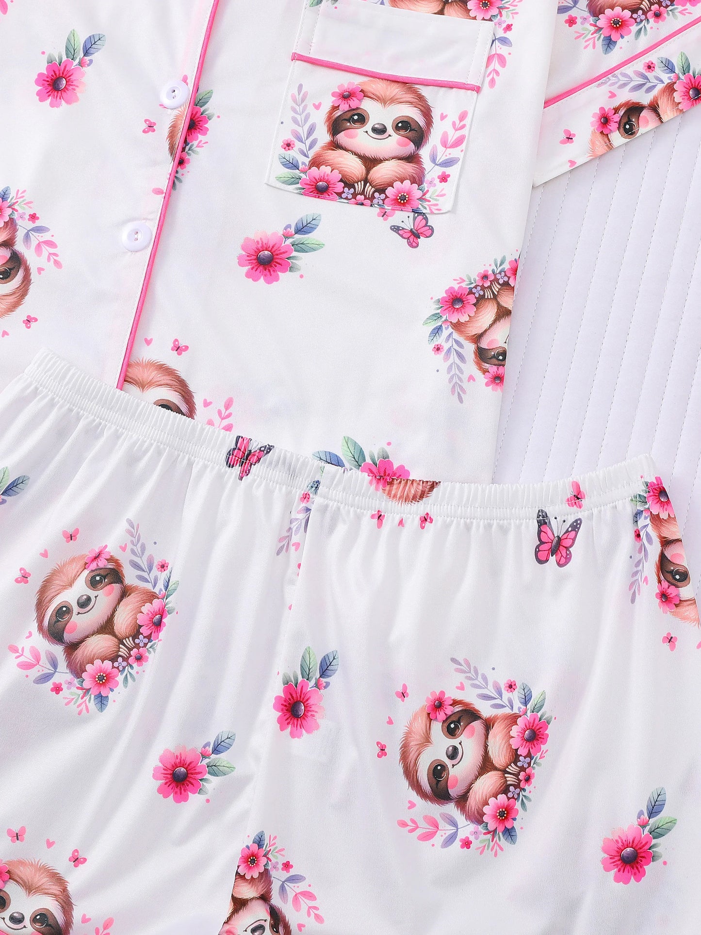 Cute Sloth short-sleeved pajamas set