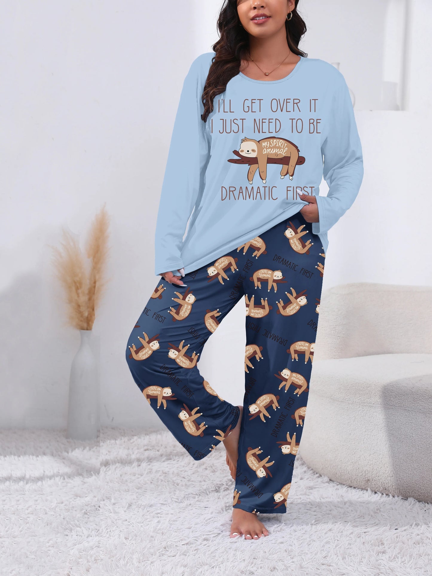 I'll Get Over It Sloth Long Sleeve Long Pants Pajamas