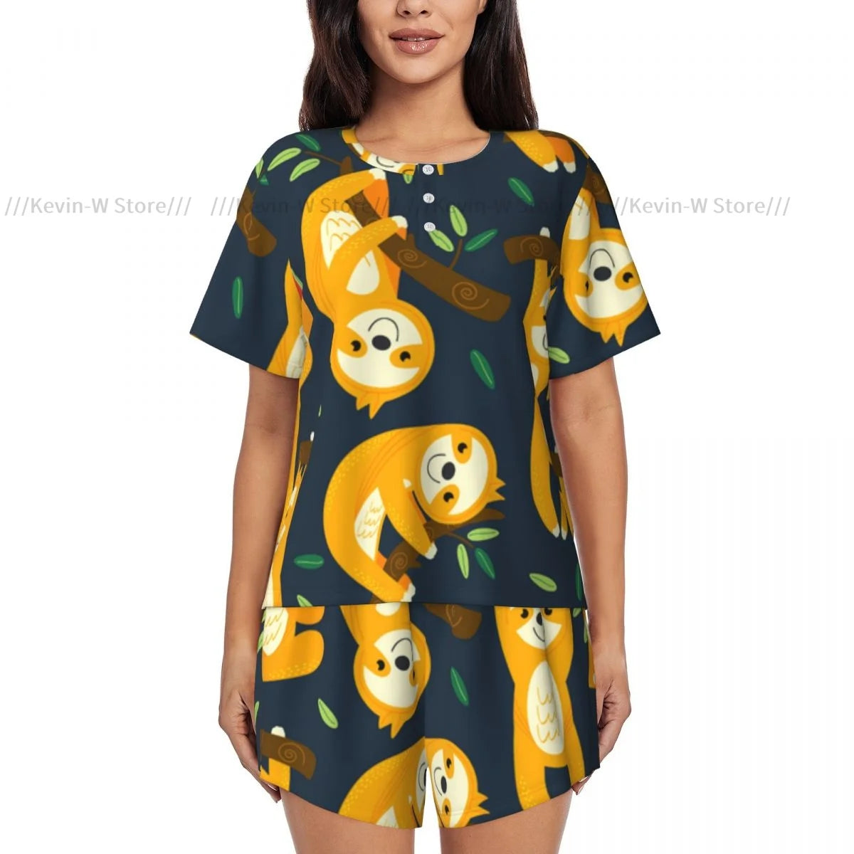 Women Pajamas Set Short Sleeve Set