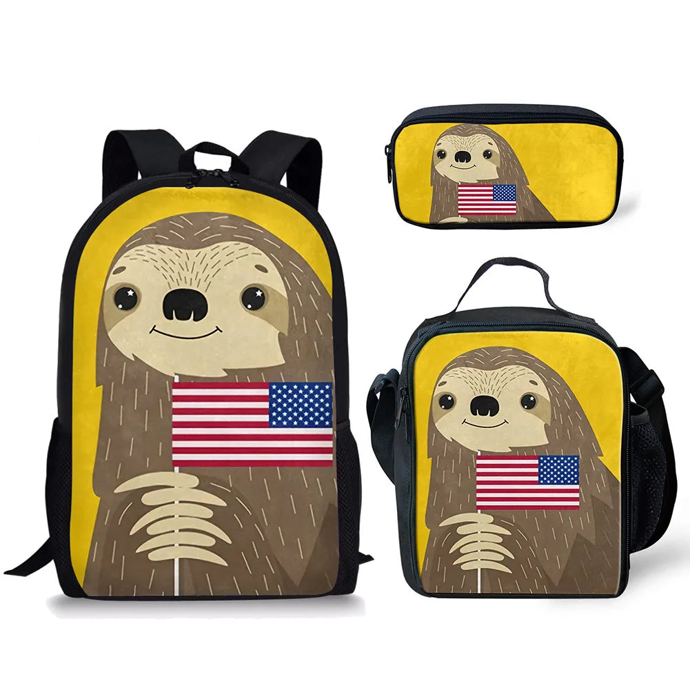 Sloth Backpack, Lunch Bag & Pencil Case Set