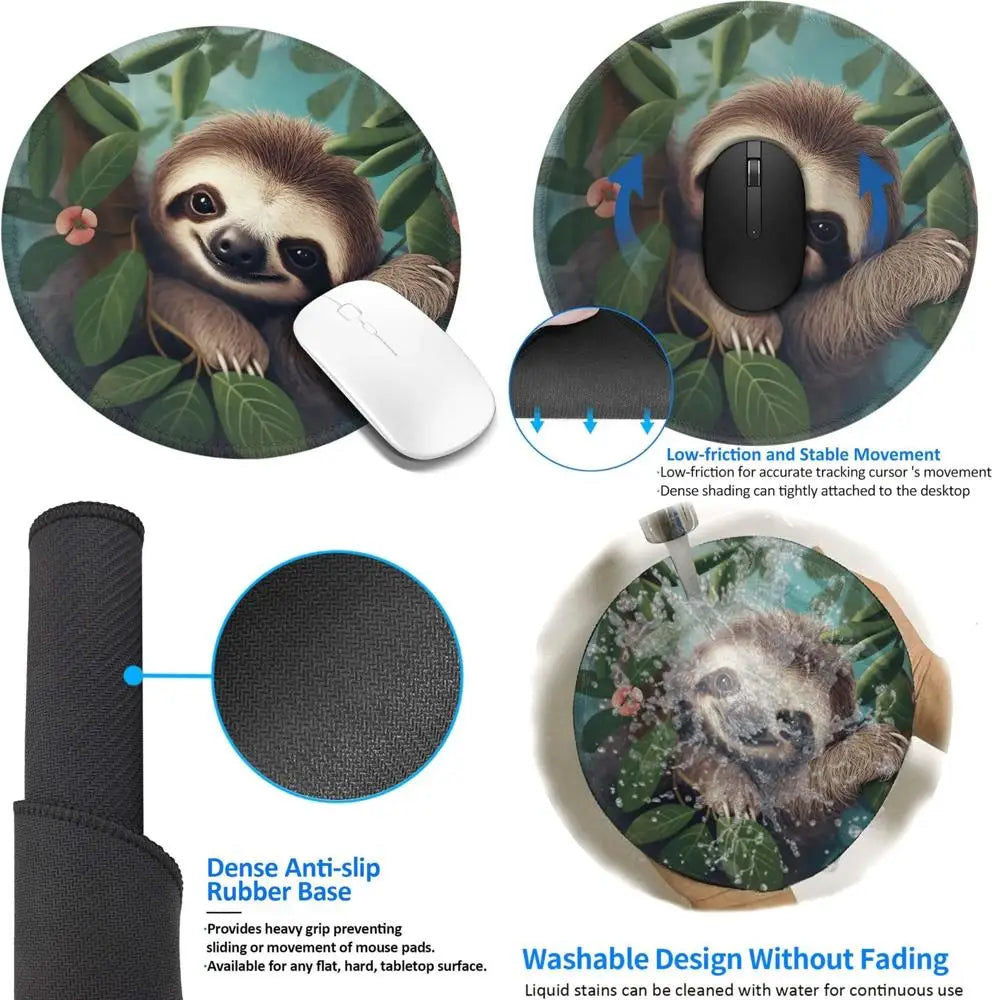 8 Inch Cute Sloth Mousepad