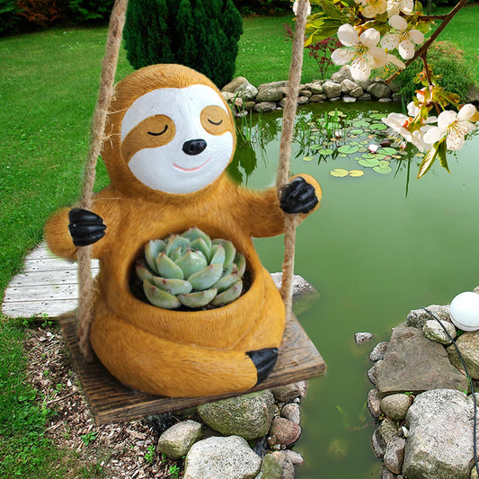 Resin Hanging Sloth Flowerpot
