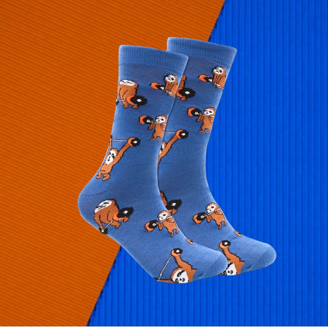 Bodybuilding Weightlifting Sloth Socks