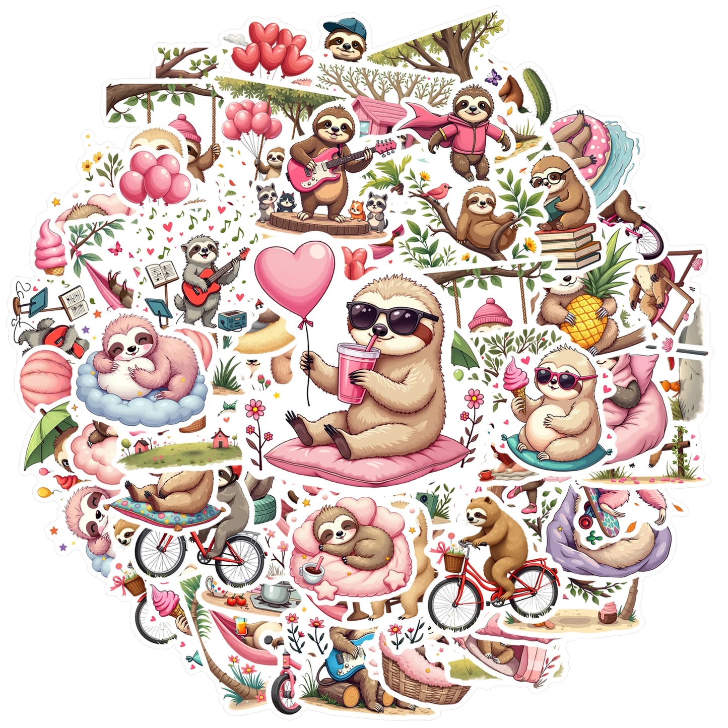 Playful Sloth Stickers