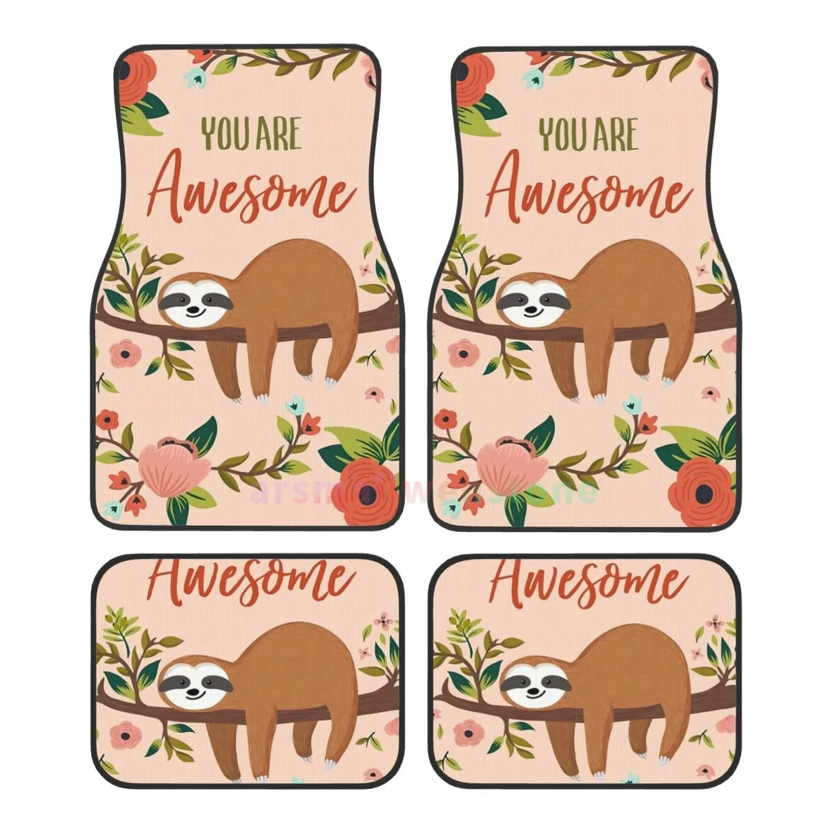 Sloth 4 Piece Car Floor Mats