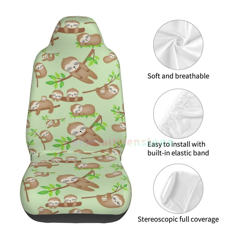 Sloth 2 Piece Car Seat Cover Set
