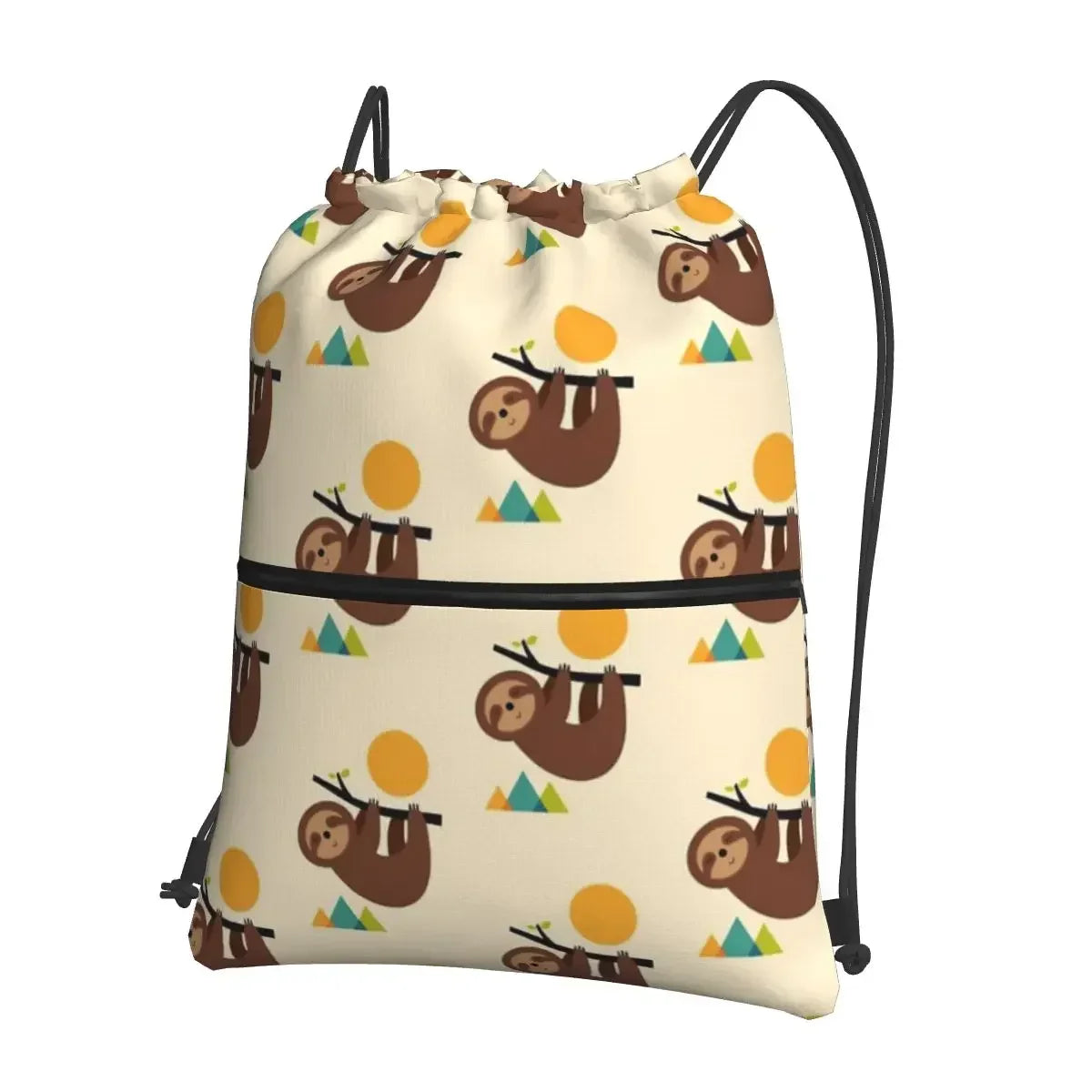 Sloth On Tree Branch With Sun Backpack