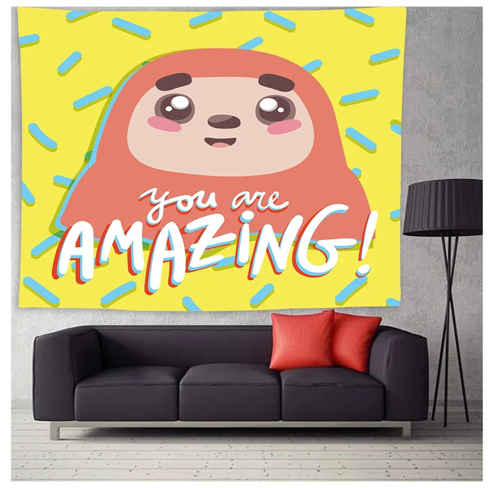 You Are Amazing Wall Hanging Sloth Tapestry