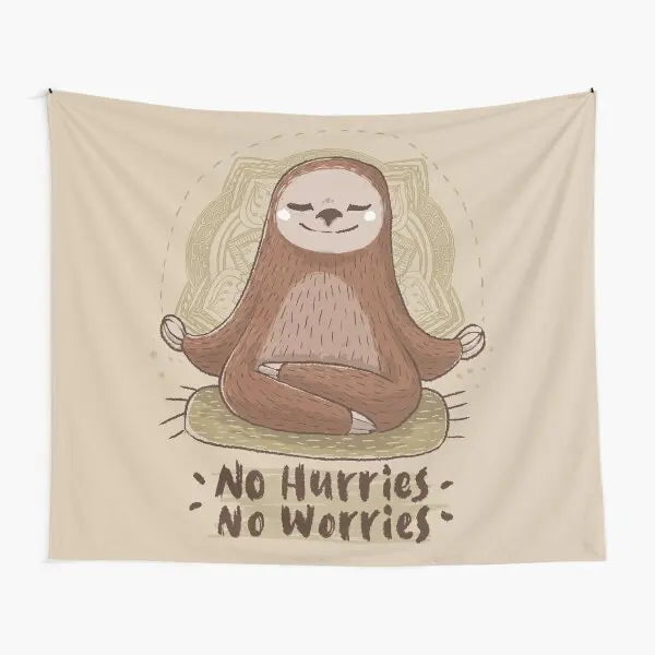 No Hurry No Worries Sloth Wall Art Tapestry