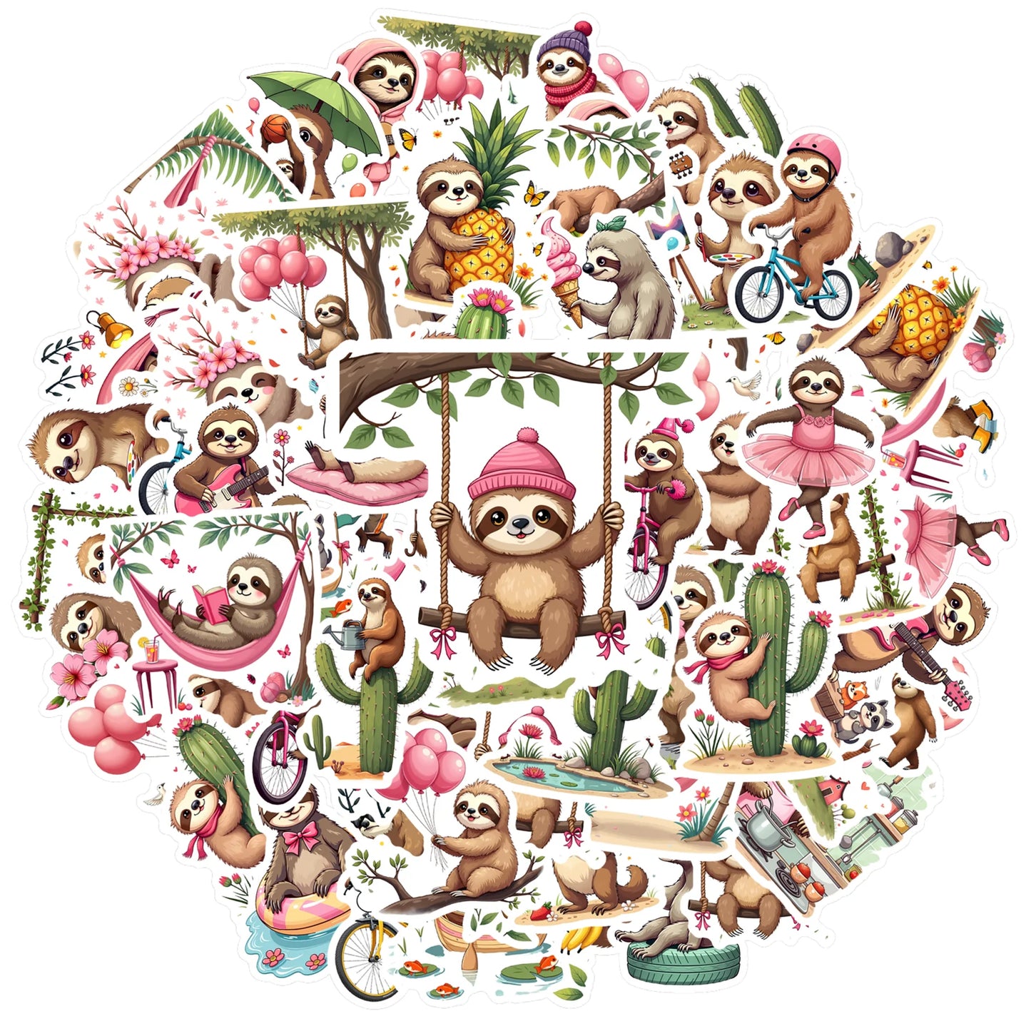 Playful Sloth Stickers
